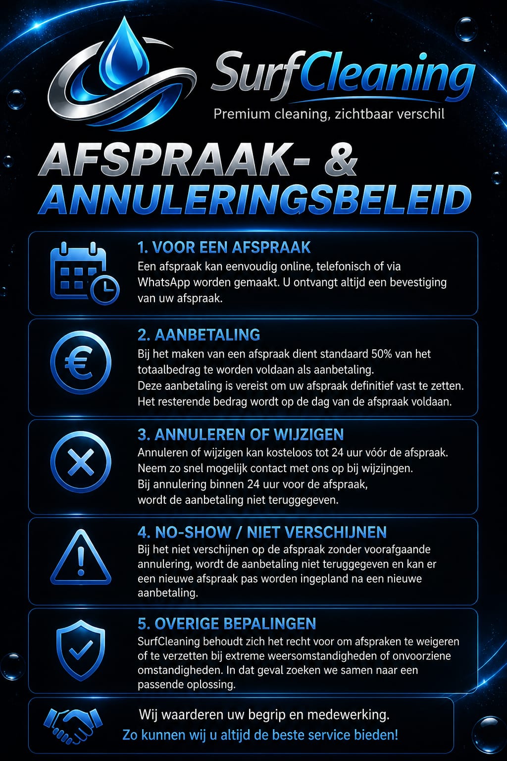 Afspraak- en Annuleringsbeleid